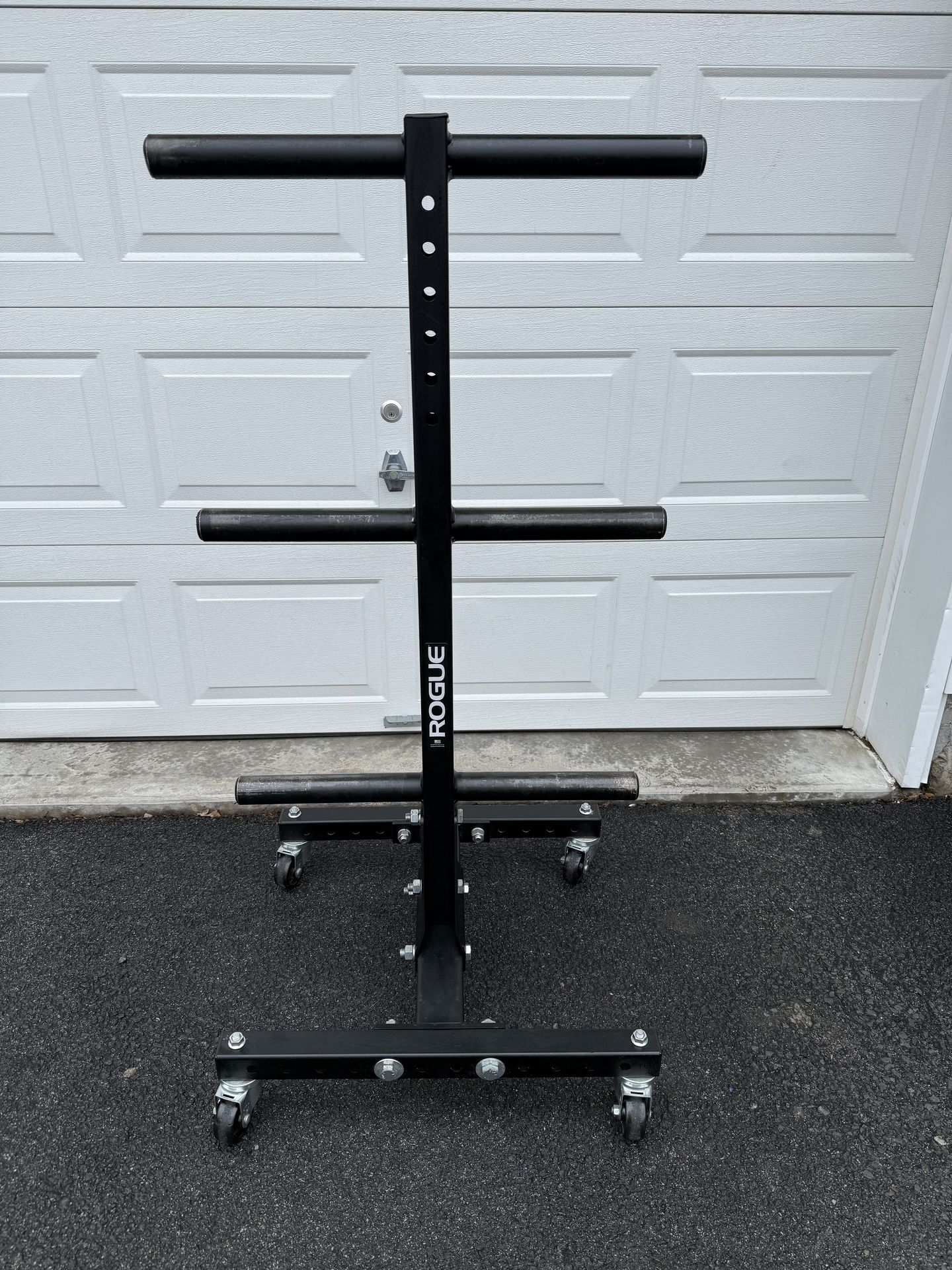Rogue Fitness vertical Olympic weight plate storage tree