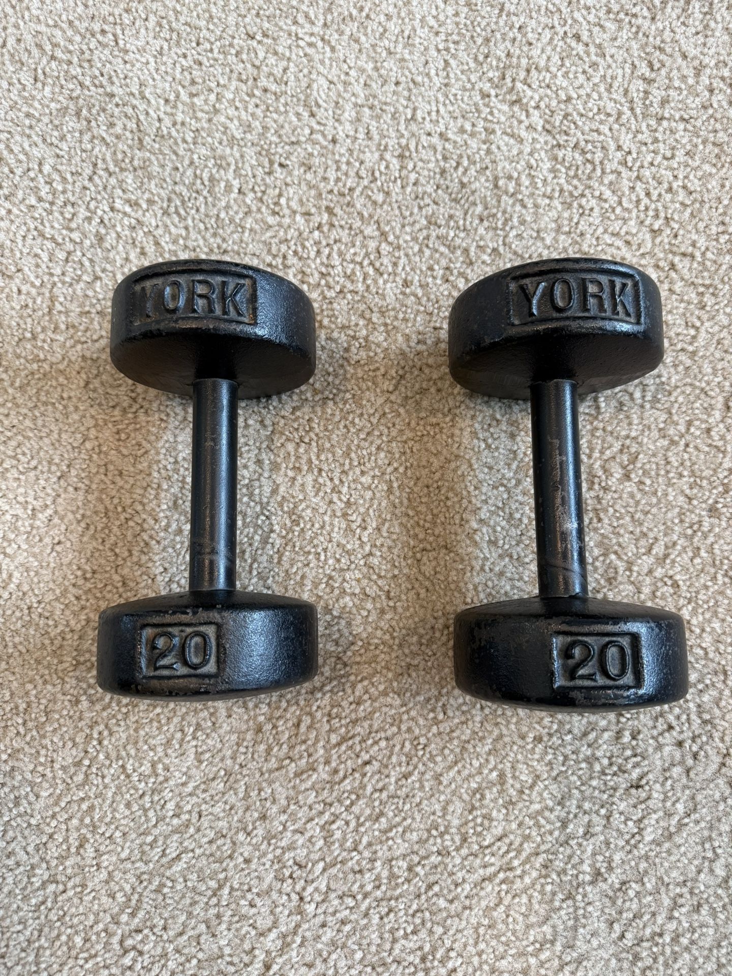 Vintage York Roundhead Dumbbells