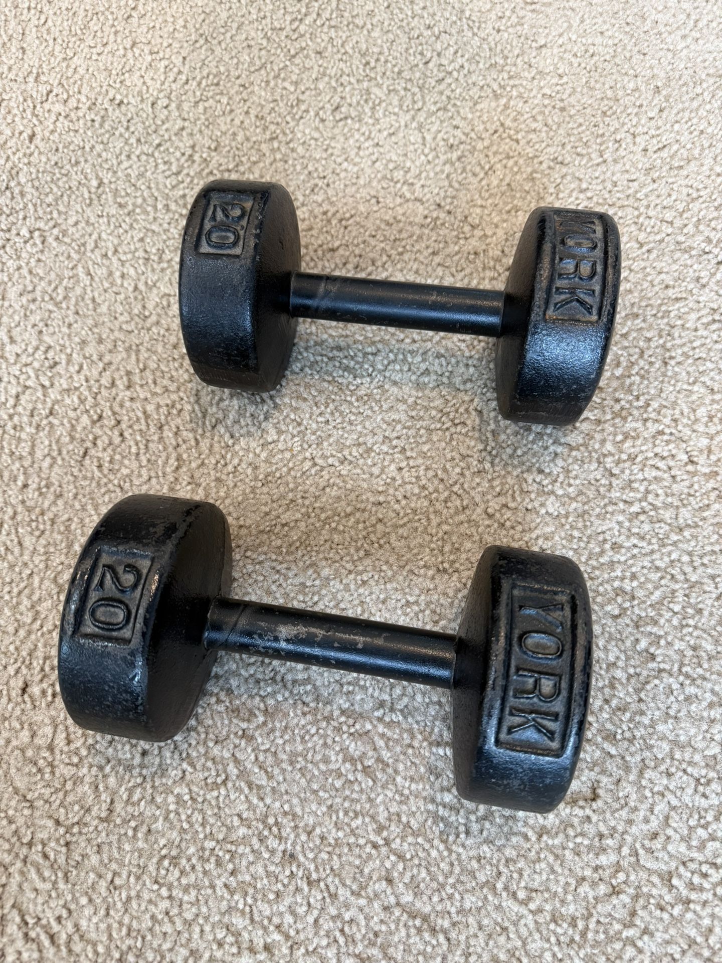 Vintage York Roundhead Dumbbells - photo 3