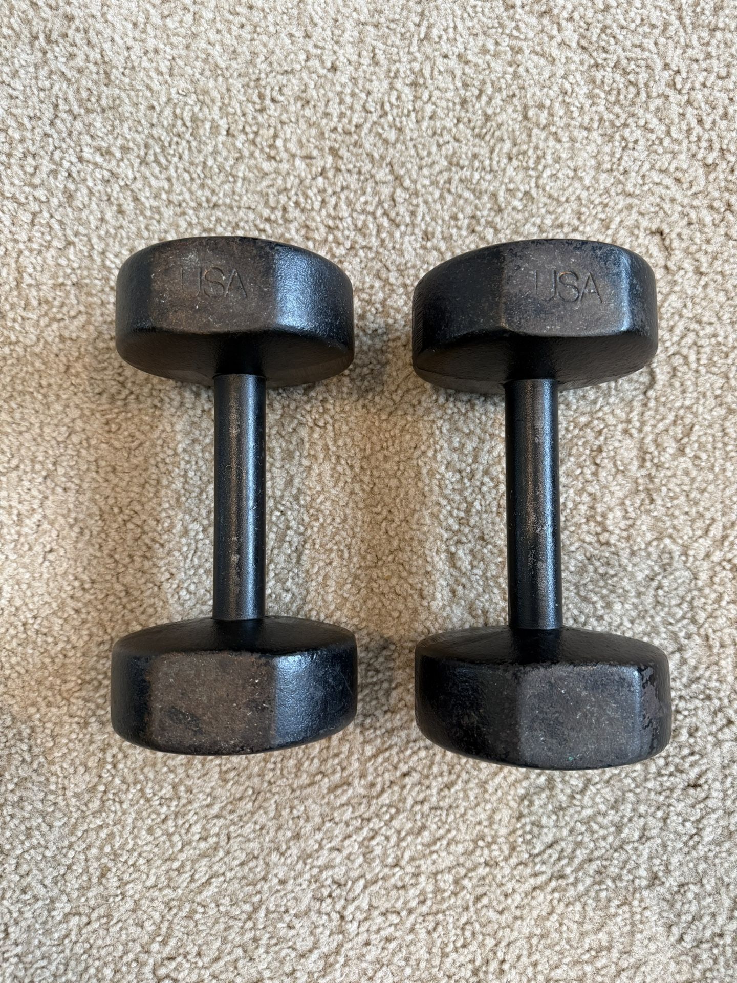 Vintage York Roundhead Dumbbells - photo 4