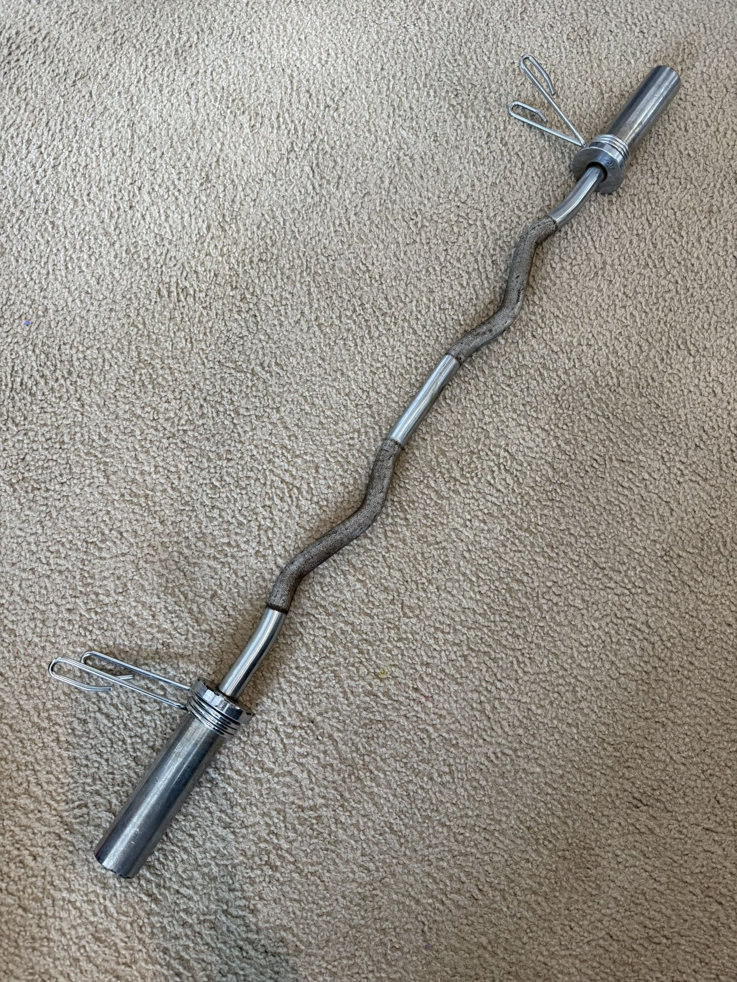 Olympic EZ Curl Barbell With Collars
