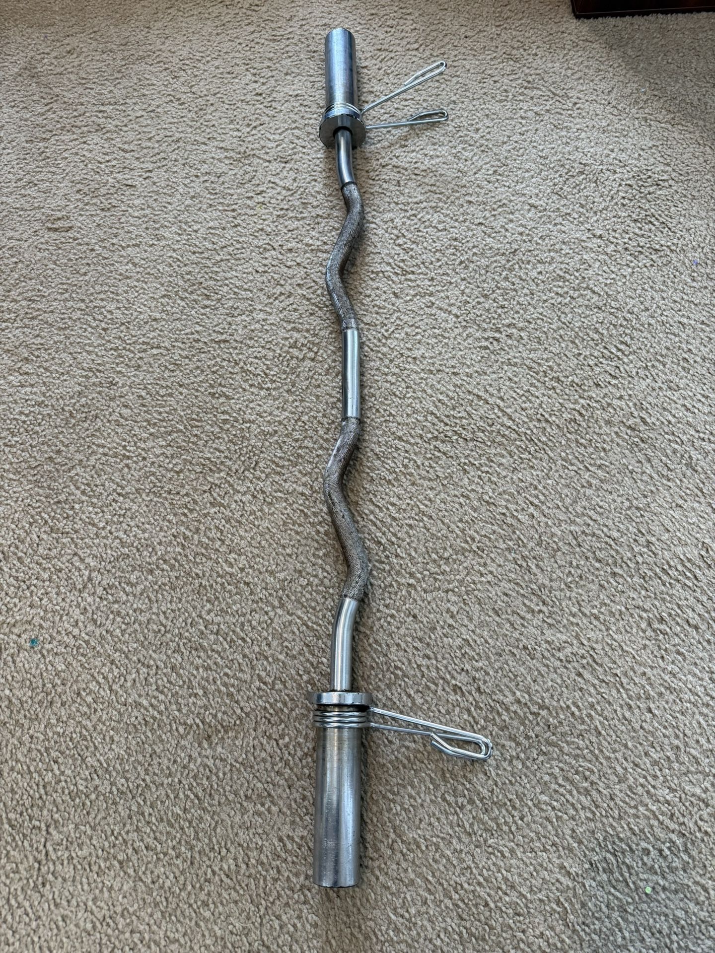 Olympic EZ Curl Barbell With Collars - photo 2