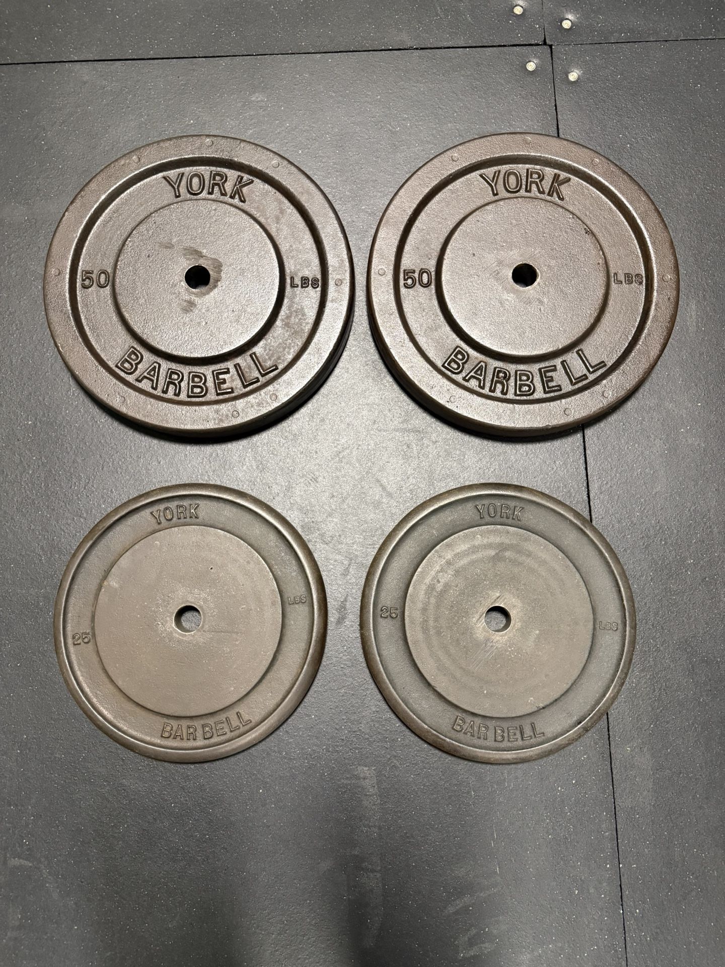 Vintage York Barbell Standard Weight Plates