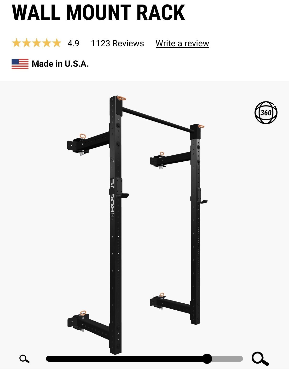 Rogue Fitness Fold Back Wall Mount Squat Rack With Attachments - photo 2