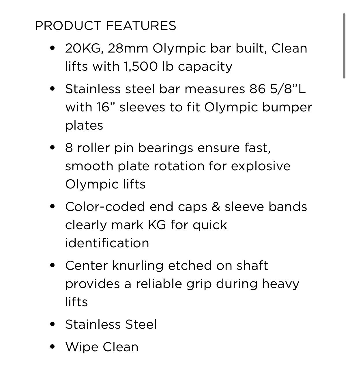 Power Systems Stainless Steel Olympic Weightlifting Barbell - photo 5
