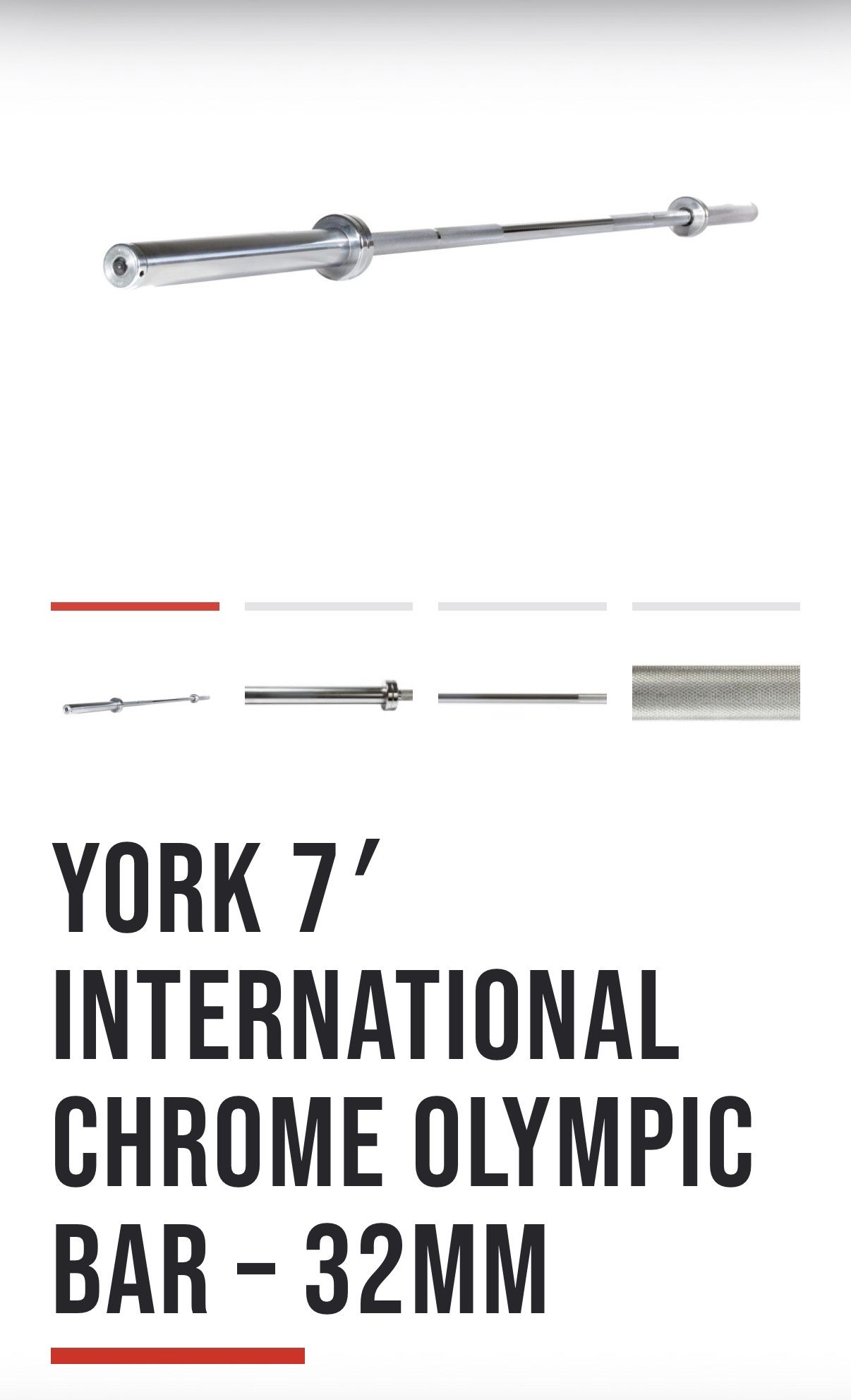 York Barbell 32MM Bench Press & Squat Olympic Barbell - photo 2
