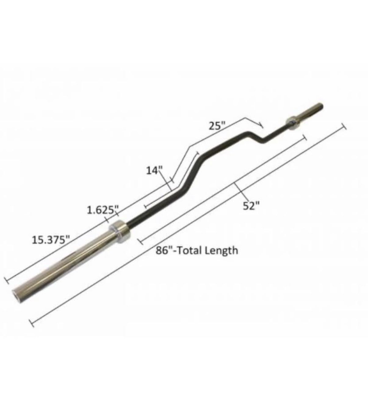 Ader Cambered Bench Press & Seal Row Olympic Barbell - photo 4