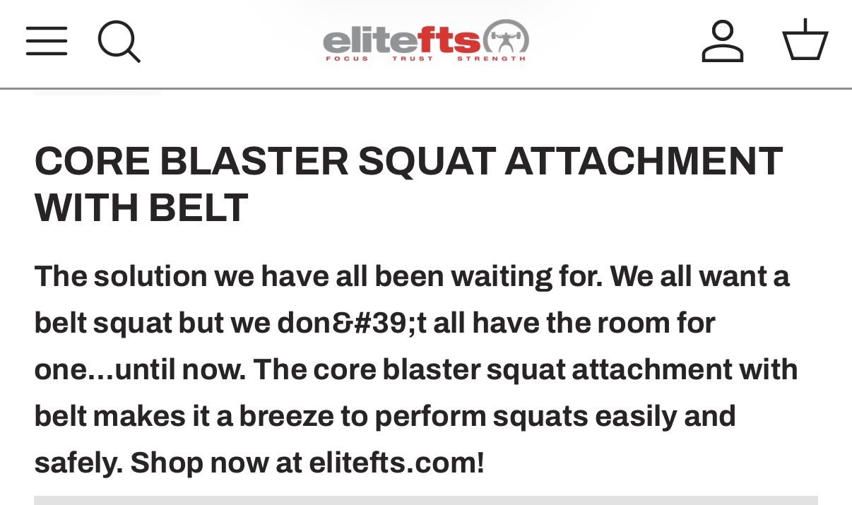 EliteFTS Core Blaster Belt Squat Attachments With New Belt - photo 4