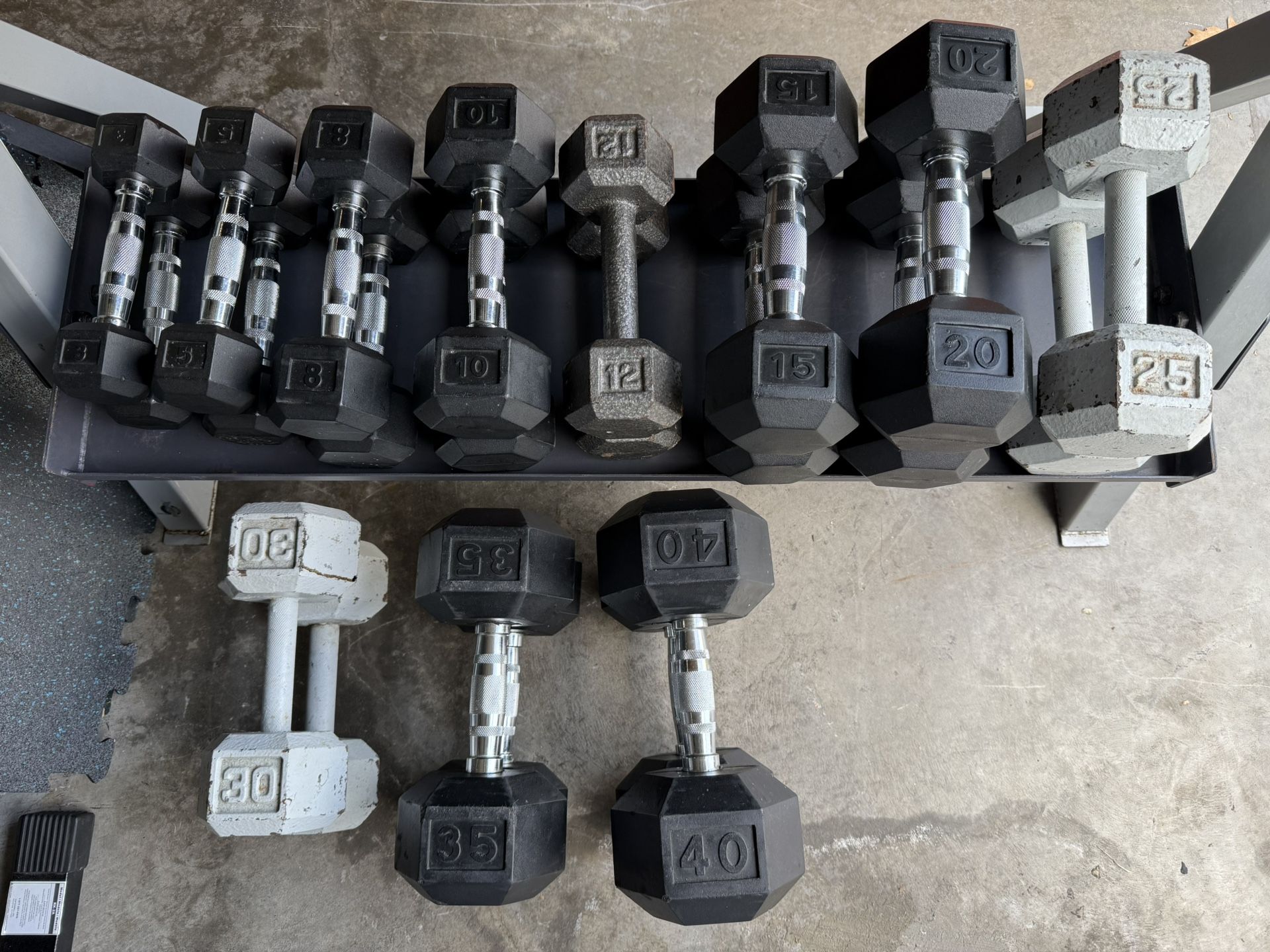 Rubber And Steel Hex Dumbbells