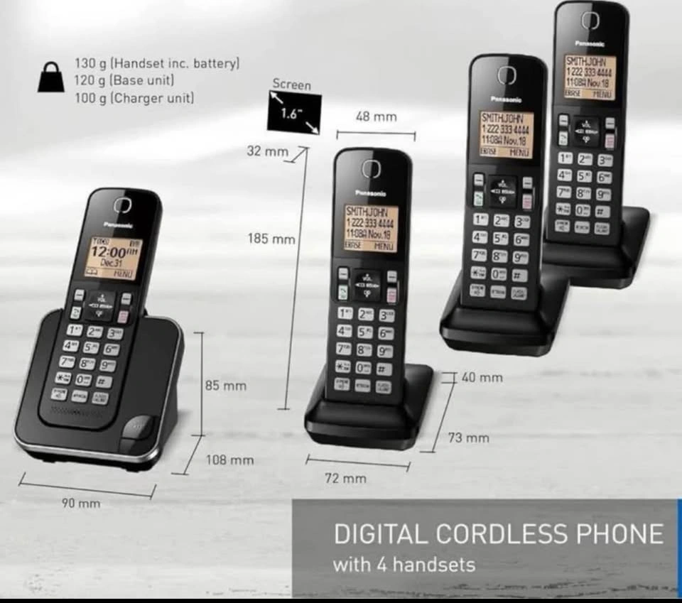 Panasonic Cordless Phone 4 Handsets w/ Call Block - photo 4
