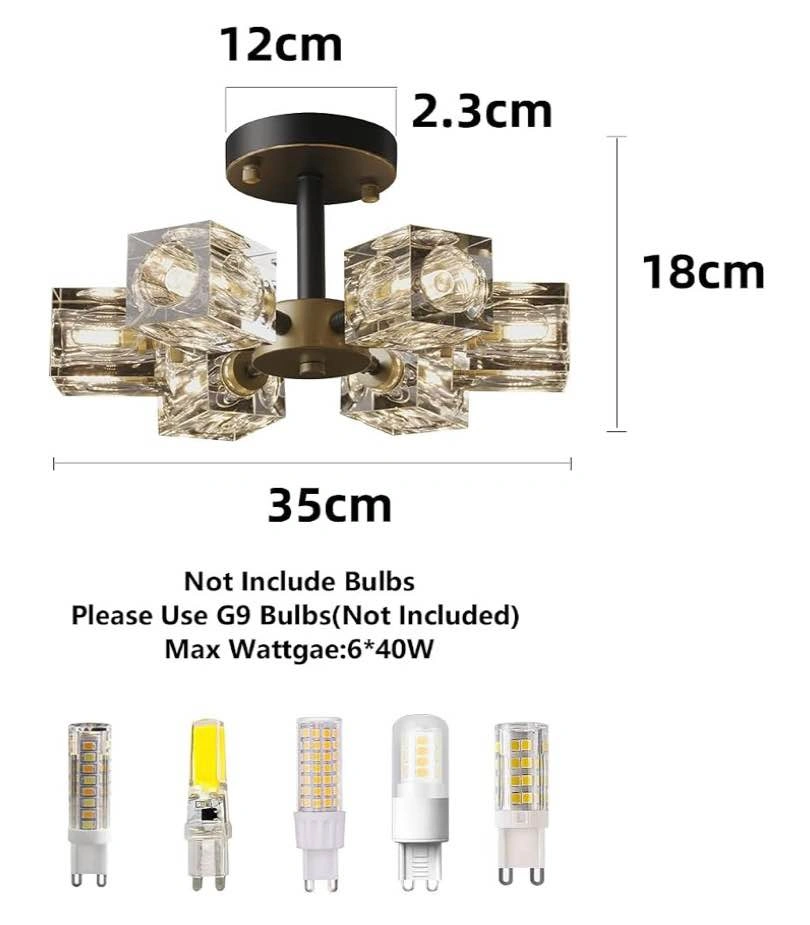 Modern Black Gold Sputnik Chandelier - 6-Light Crystal Fixture - photo 4