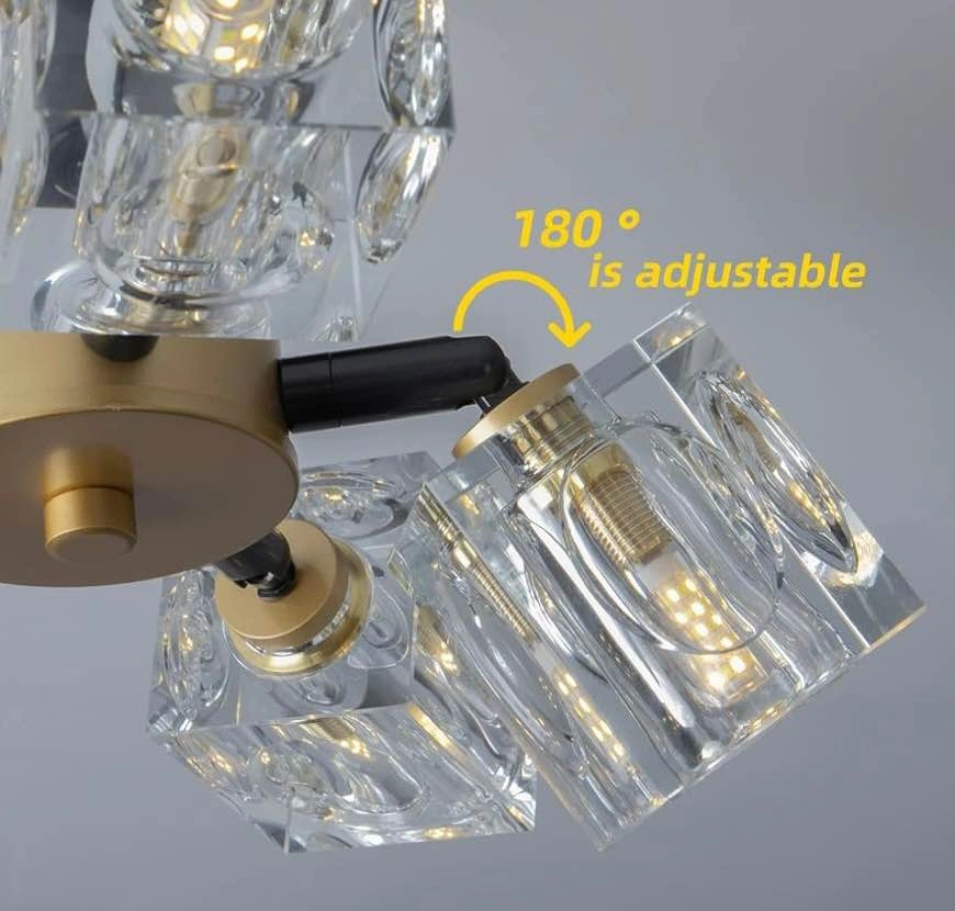 Modern Black Gold Sputnik Chandelier - 6-Light Crystal Fixture - photo 5