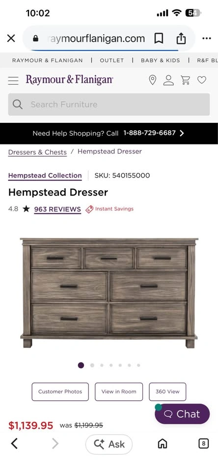 Raymour and Flanagan 7 drawer dresser - Park Slope pickup - photo 2