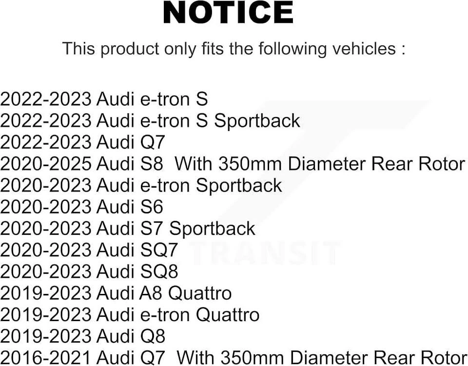 Audi Rear Brake Kit DS1-DS8349 Drilled Slotted Rotors Pads - photo 4