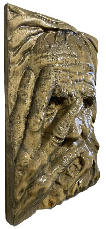 Old Man Wood Carving Unique Gift Home Decor Wall Art - photo 4