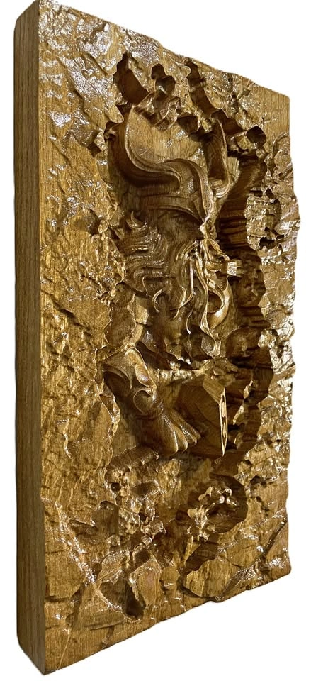 Viking Wood Carving, Home Decor, Wall Art, Unique Gift