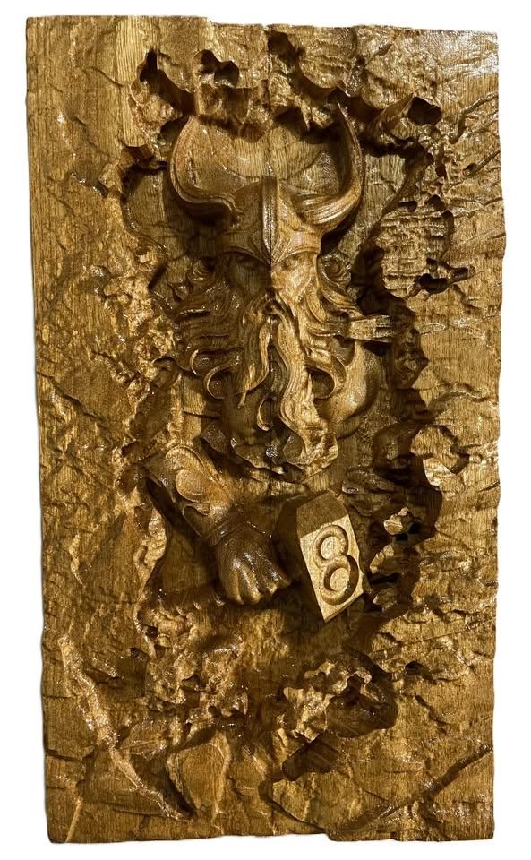 Viking Wood Carving, Home Decor, Wall Art, Unique Gift - photo 2