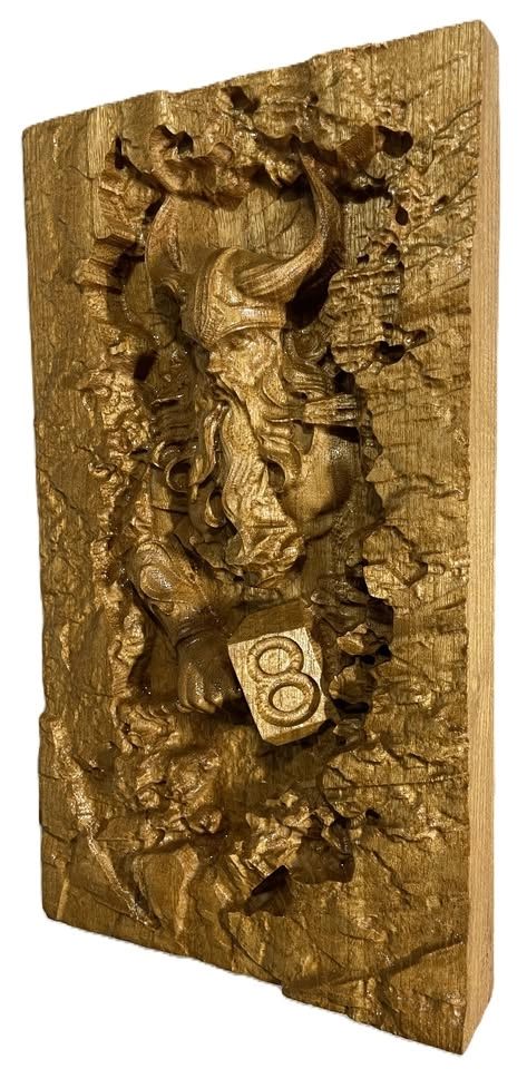 Viking Wood Carving, Home Decor, Wall Art, Unique Gift - photo 3