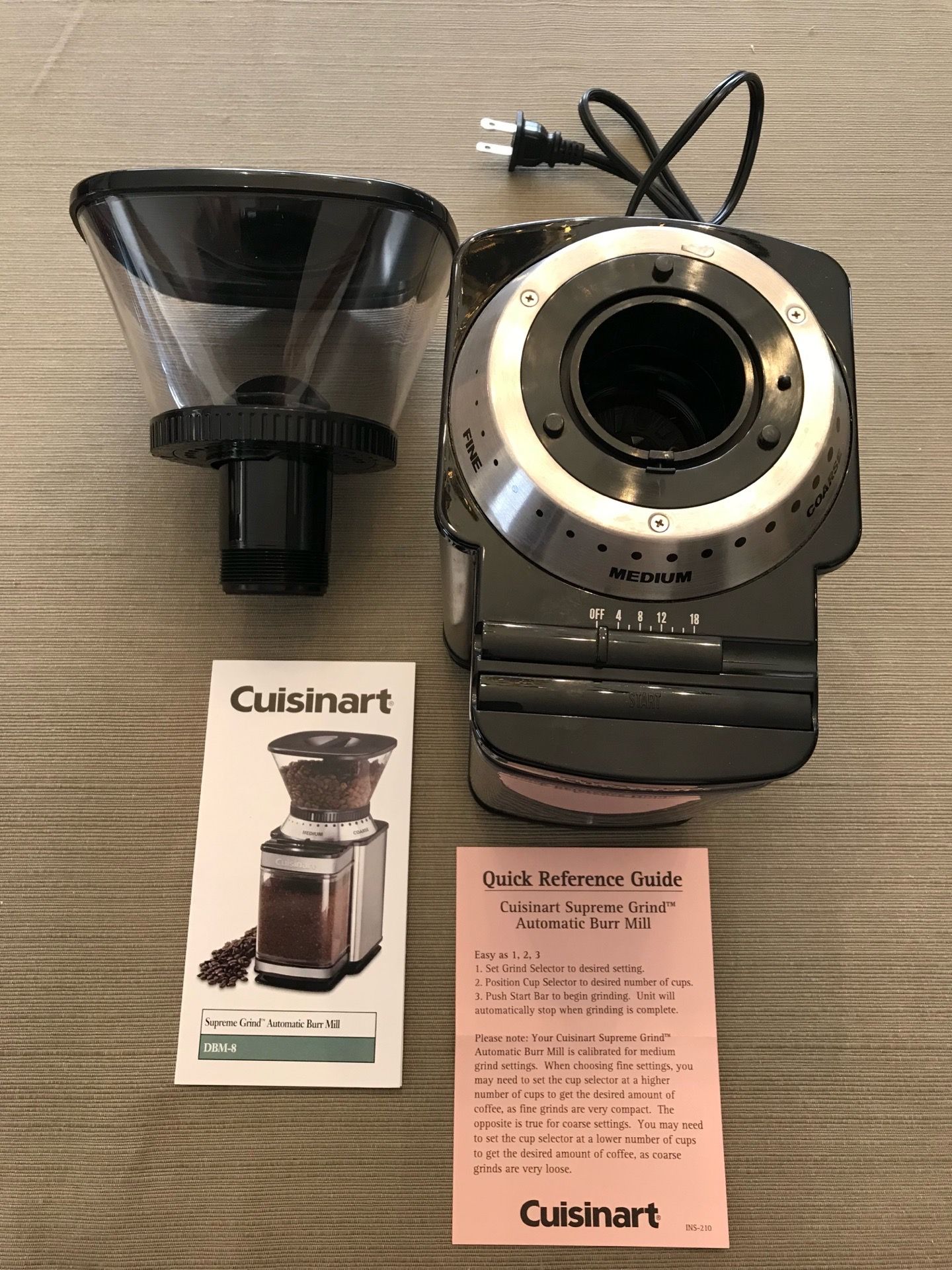 CUISINART DBM- 8 SUPREME COFFEE GRINDER - photo 3