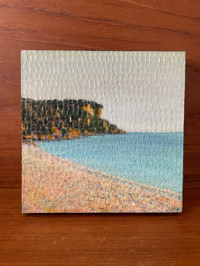Original Acrylic Painting – “Spring: Headland” – 5” x 5”