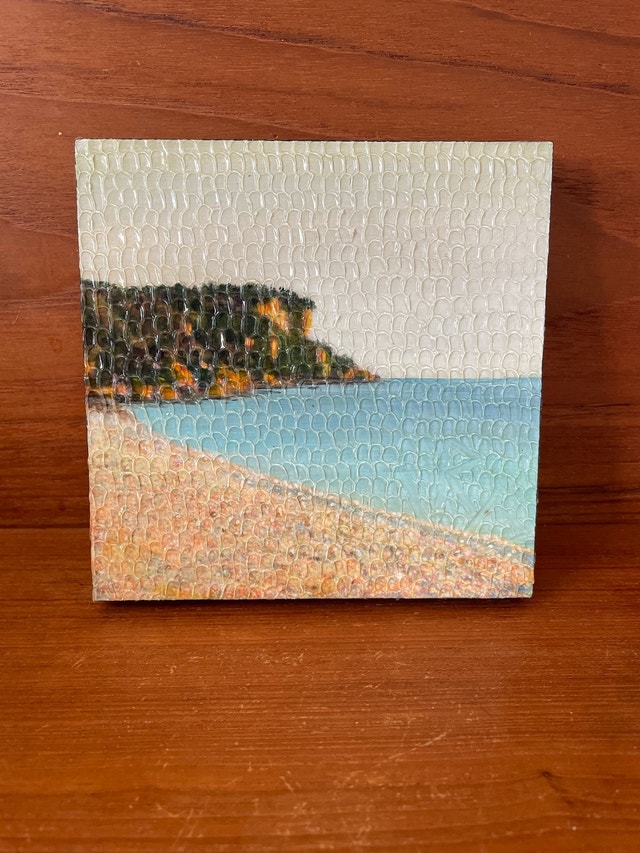 Original Acrylic Painting – “Spring: Headland” – 5” x 5” - photo 3