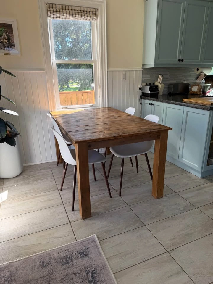 West Elm Extendable Solid Wood Farm Dining Table & Bench - photo 3