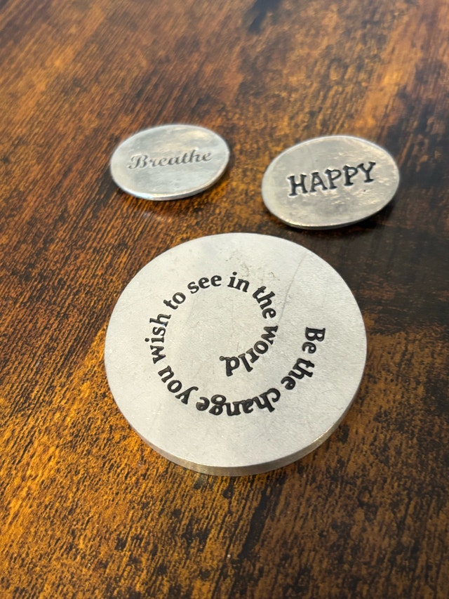 Vilmain Pewter Paperweight and Random Pewter tokens - photo 2