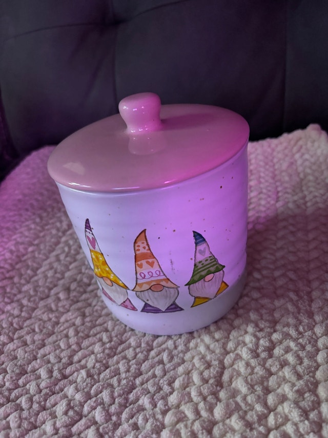 Carrot Patch Cottage Gnome Ceramic Canister