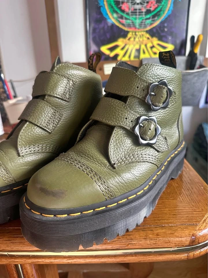 Green Devon Flower Doc Martens Dr Martens Size 9