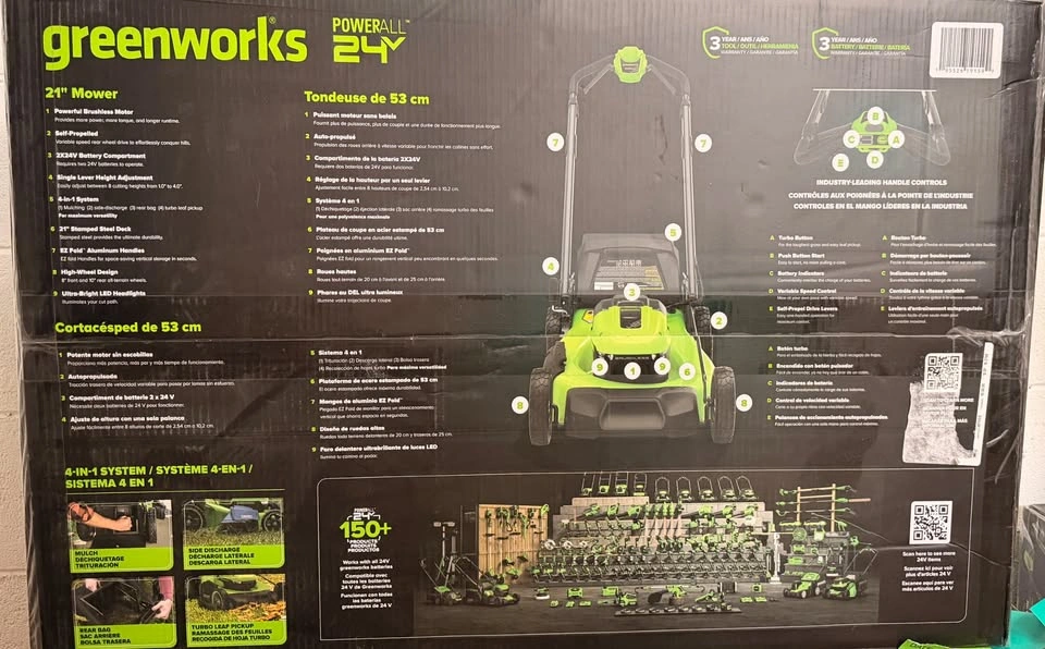 Greenworks 2x24V 21" Self-Propelled Mower with Batteries - photo 3