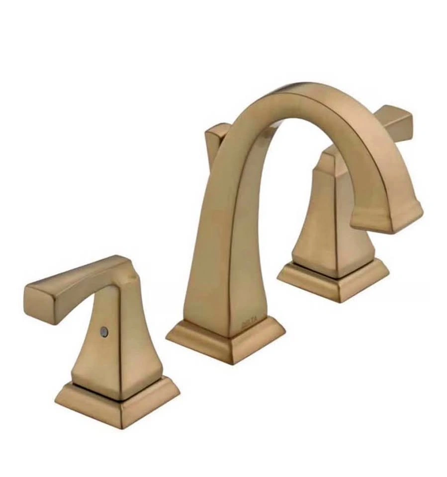 New Delta Dryden Brushed Gold Bathroom Faucet 8-inch 3-hole