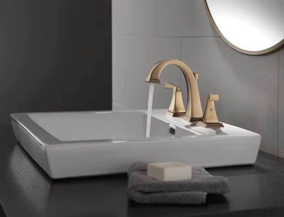 New Delta Dryden Brushed Gold Bathroom Faucet 8-inch 3-hole - photo 2