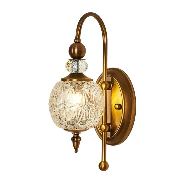 Set of 2x Vintage Antique Crystal and Gold Wall Sconces - photo 2
