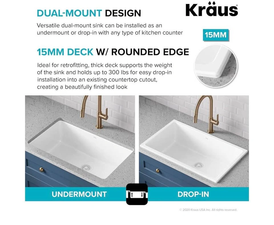 Kraus Farmhouse Fireclay Kitchen Sink - photo 4