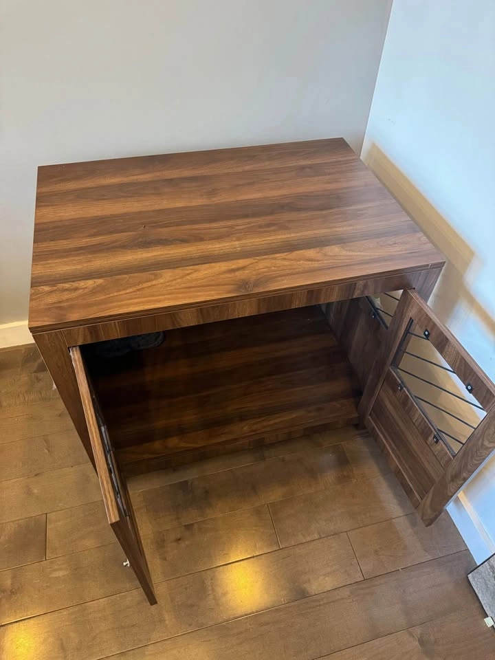 hardwood dog crate night table - photo 2