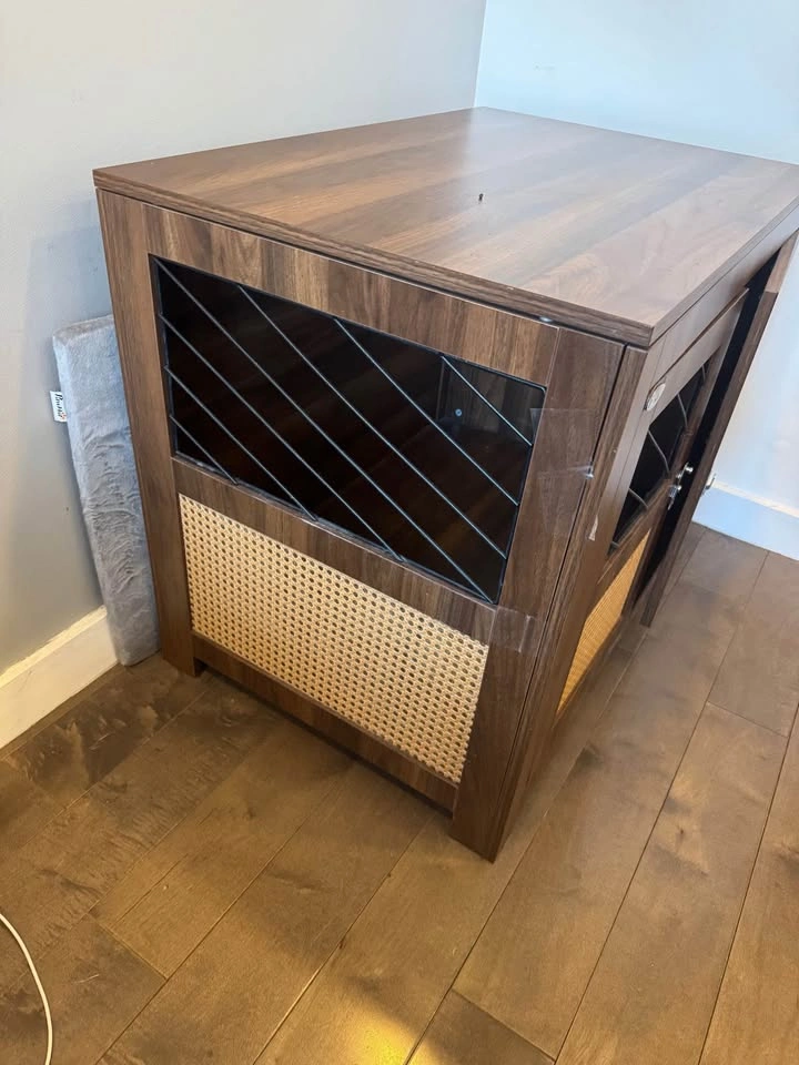 hardwood dog crate night table - photo 4