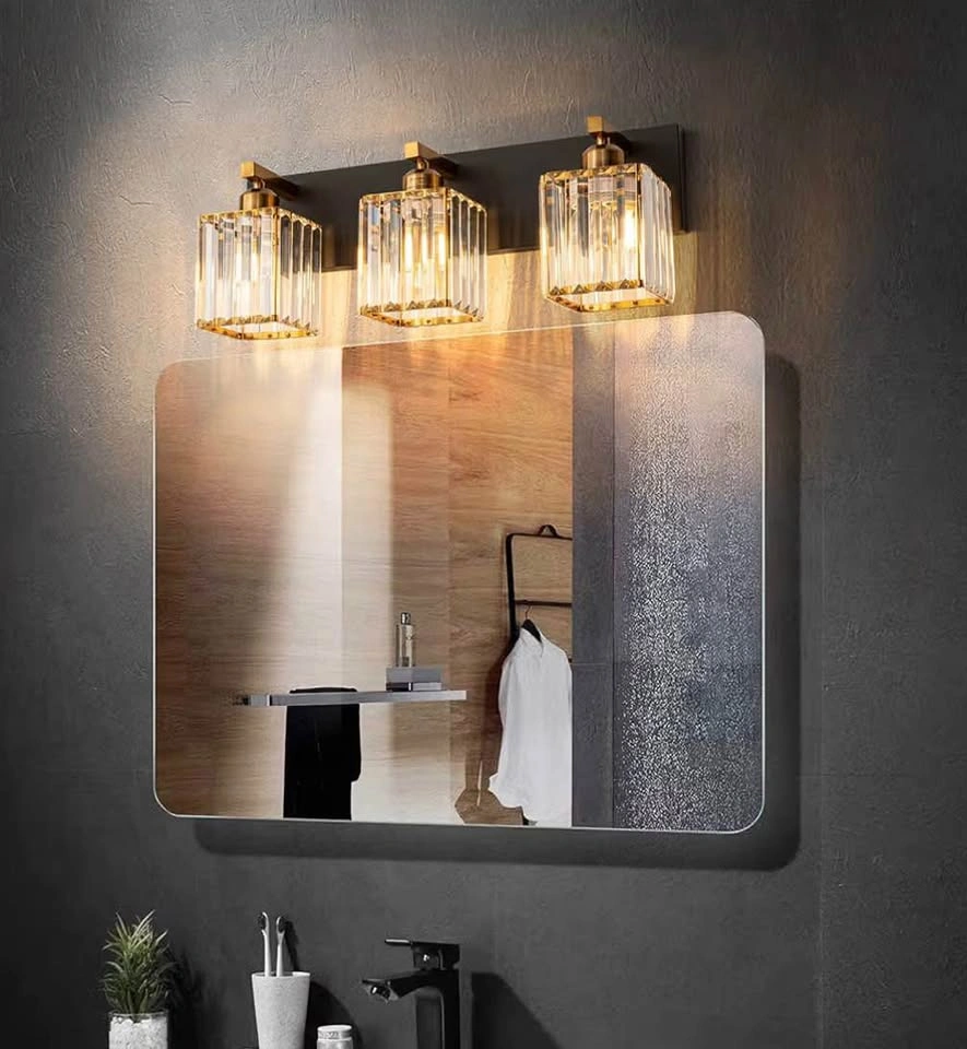 Modern 3-Light Crystal Bathroom Vanity Light - photo 2