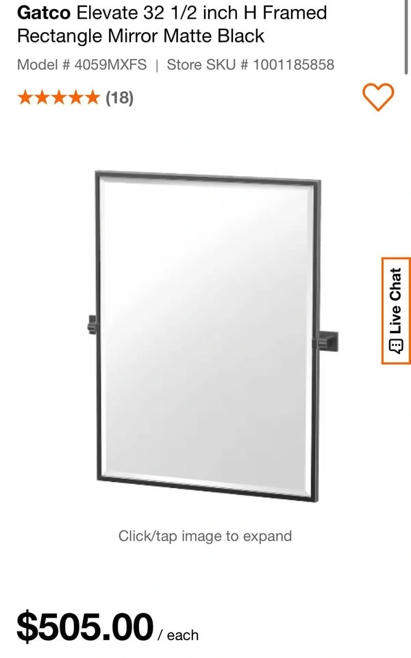 High-end 32 1/2” Rectangle Vanity Mirror Matte Black - photo 4