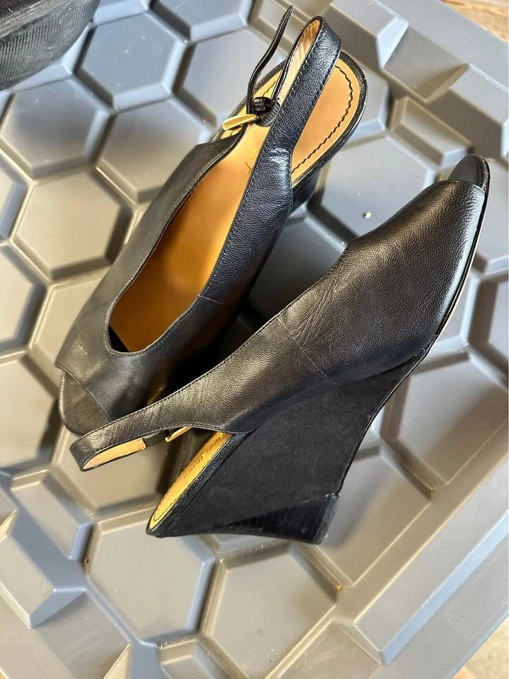 Ladies brand new Nine West peep toe sling back wedge size 10 - photo 2