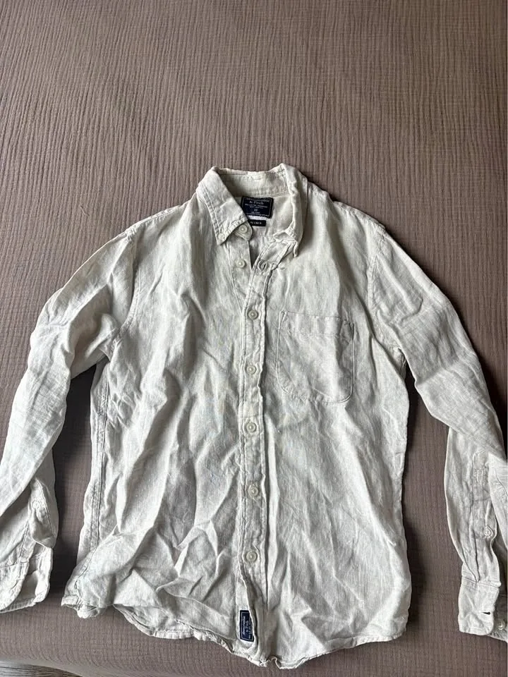 Mens Abercrombie 100% Linen Shirt