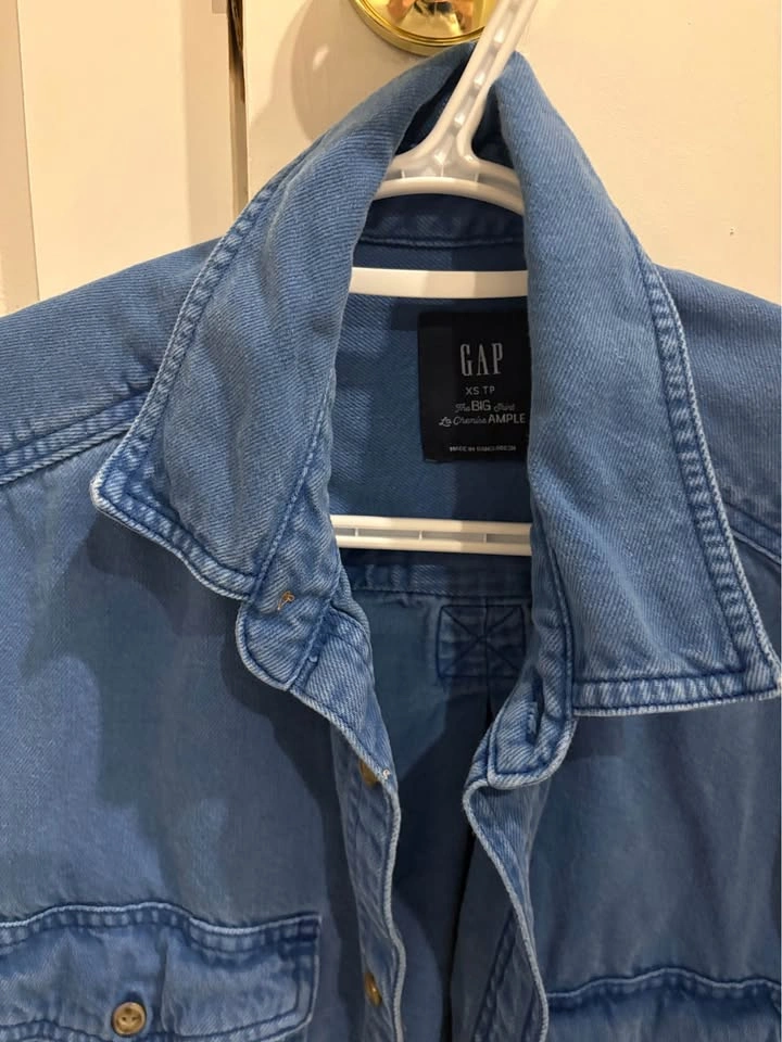 GAP The BIG Shirt Jacket Cropped - photo 2