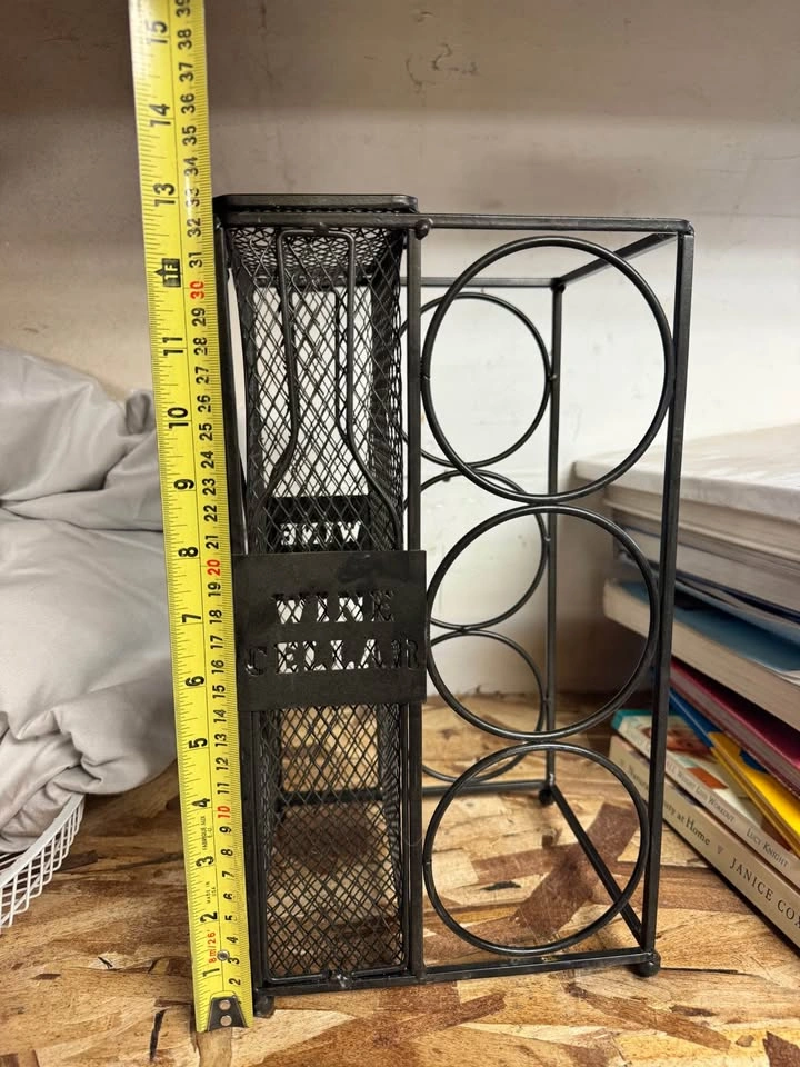 Cute dark brown Metal Wine Rack - photo 5