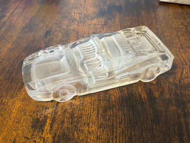 Hofbauer Lead Crystal Glass Ferrari Testarossa Paperweight