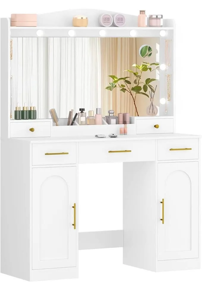 Brand New Vanity Desk with HD Mirror & LED Light image indicator(2)