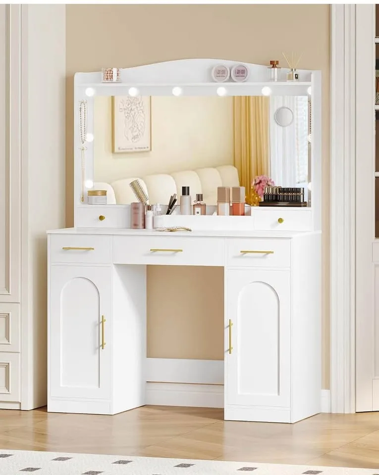 Brand New Vanity Desk with HD Mirror & LED Light image indicator(3)
