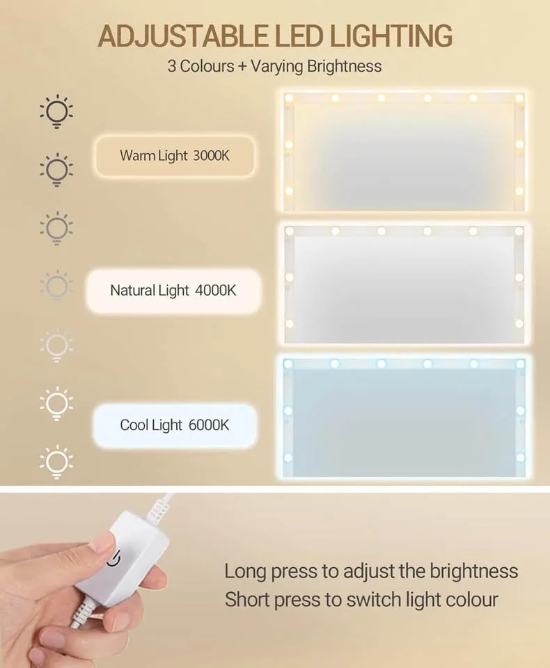 Brand New Vanity Desk with HD Mirror & LED Light image indicator(7)