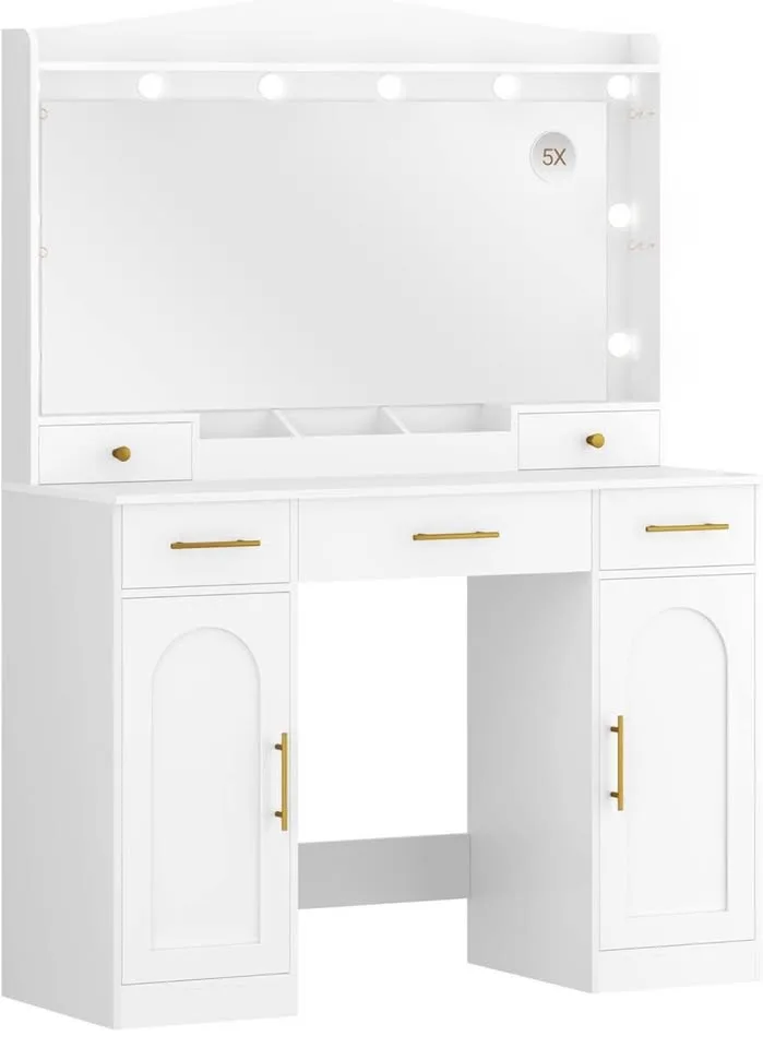 Brand New Vanity Desk with HD Mirror & LED Light image indicator(10)