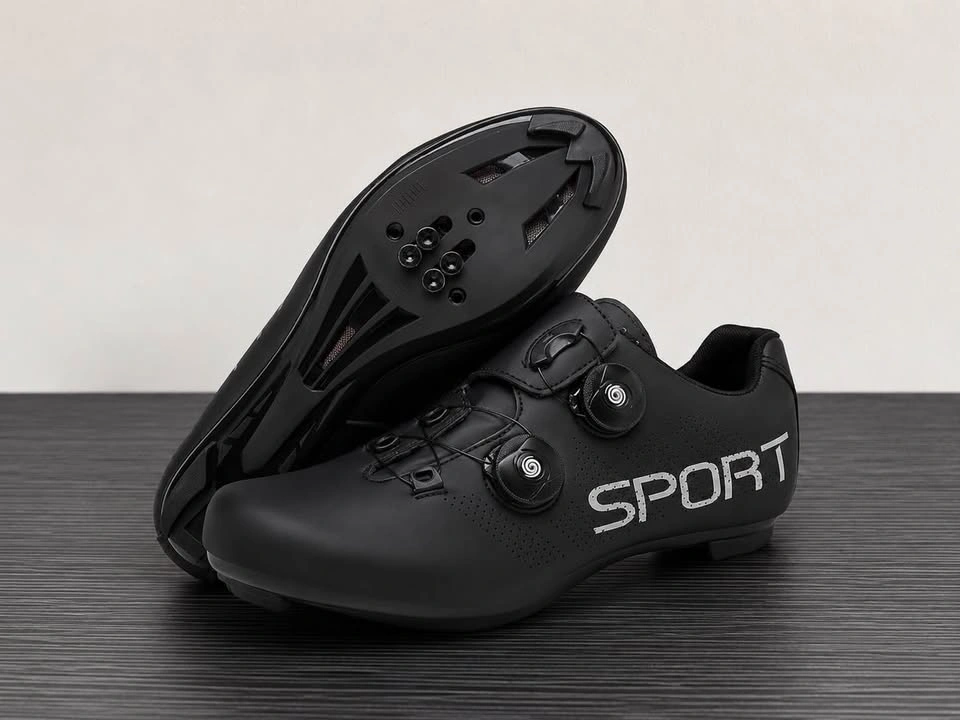 New Black Cycling Shoes EU 46 / US 12 – Cleats Included - photo 2
