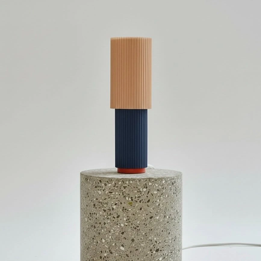 Navy Blue Modern Fluted Table Lamp (E12 LED Included) - photo 5