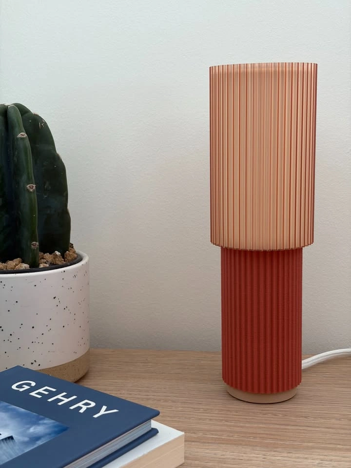 Burnt Orange Cozy Ambient Fluted Table Lamp - photo 2